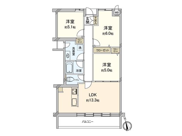 新甲子園マンション 間取図(平面図) 間取図(平面図)