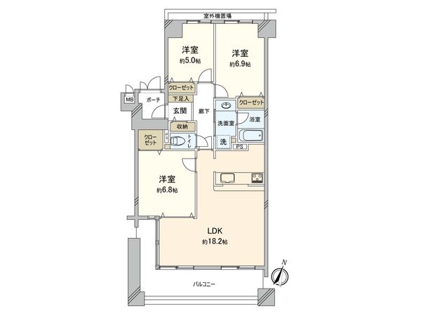 ジークレフ西宮武庫川館 アビエス館 間取図(平面図) 間取図(平面図)
