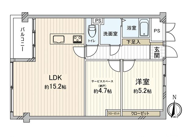 鳴尾小松住宅 A棟 間取図(平面図)