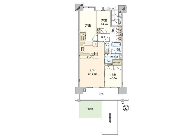 グリーンラグーナ甲子園 A棟 間取図(平面図) グリーンラグーナ甲子園 A棟 間取図(平面図)
