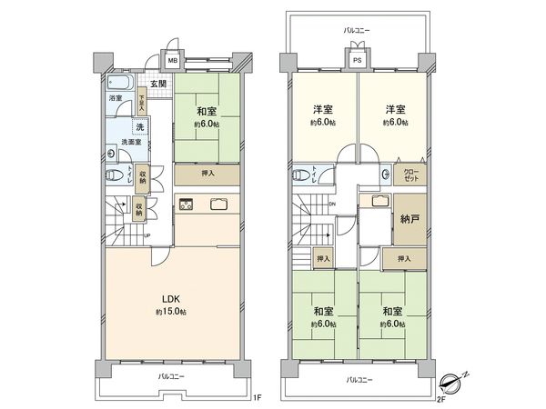 武庫川樹のまち第一 14号棟 間取図(平面図) 武庫川樹のまち第一 14号棟 間取図(平面図)