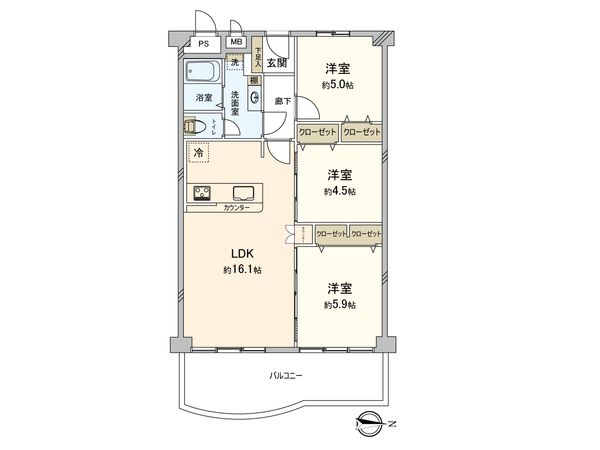 コスモハイツ甲子園 間取図(平面図)