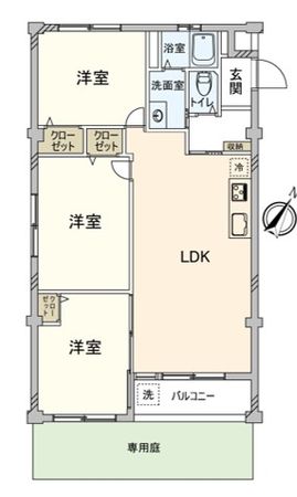 甲子園第8コーポラス B棟 間取図(平面図) 甲子園第8コーポラス B棟 間取図(平面図)