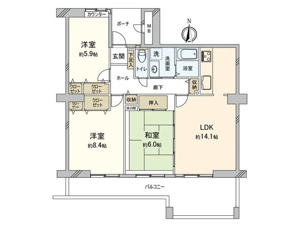 武庫川第2三番街 4号棟 間取図(平面図) 武庫川第2三番街 4号棟 間取図(平面図)
