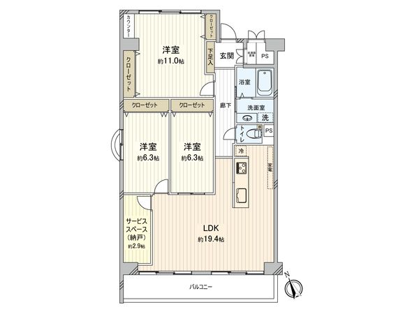 アイビーハイツ甲子園 間取図(平面図) アイビーハイツ甲子園 間取図(平面図)
