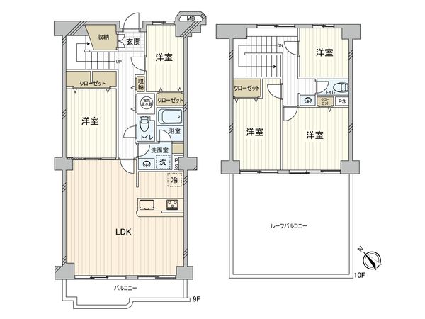 ネオコーポ武庫川 間取図(平面図) ネオコーポ武庫川 間取図(平面図)