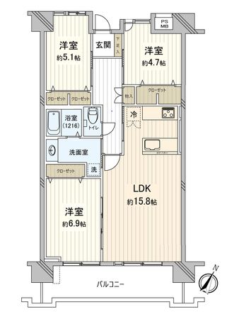 武庫川はなのまち 30号棟 間取図(平面図)