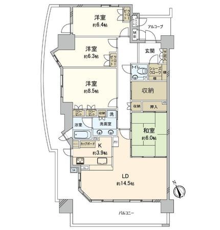 ルネヒューマンズガーデンパラディオ B棟 間取図(平面図) ルネヒューマンズガーデンパラディオ B棟 間取図(平面図)