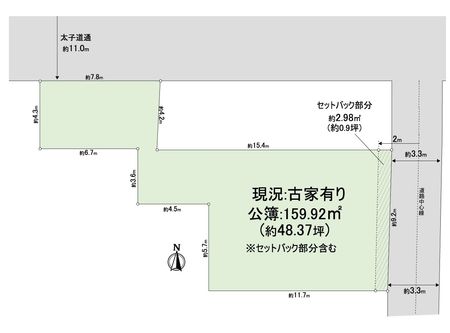 中京区西ノ京笠殿町 地形図