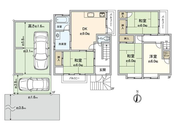 右京区太秦御所ノ内町 間取図(平面図)