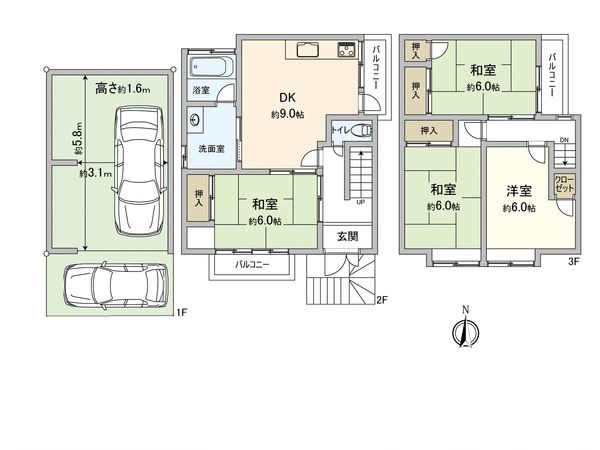 右京区太秦御所ノ内町 間取図(平面図)