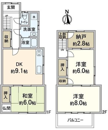 右京区龍安寺西ノ川町 間取図(平面図) 右京区龍安寺西ノ川町 間取図(平面図)