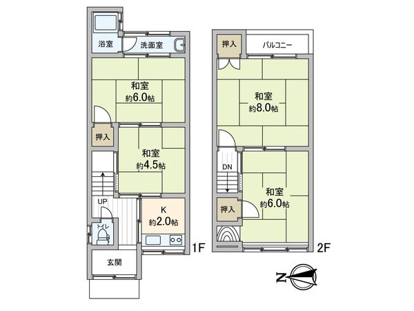 右京区太秦蜂岡町 間取図(平面図)