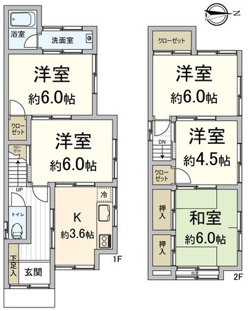 右京区梅津北川町 間取図(平面図) 間取図(平面図)