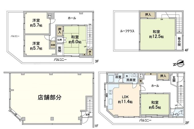 下京区朱雀北ノ口町 間取図(平面図) 間取図(平面図)