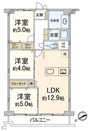 梅小路スカイハイツ A棟 間取図(平面図) 間取図(平面図)