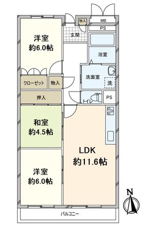 ガーデンハイム梅津 間取図(平面図) 間取図(平面図)