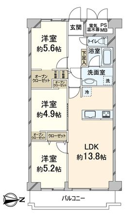嵯峨スカイハイツ 間取図(平面図) 間取図(平面図)
