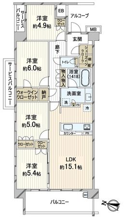 シエリア京都嵯峨嵐山 間取図(平面図) シエリア京都嵯峨嵐山 間取図(平面図)