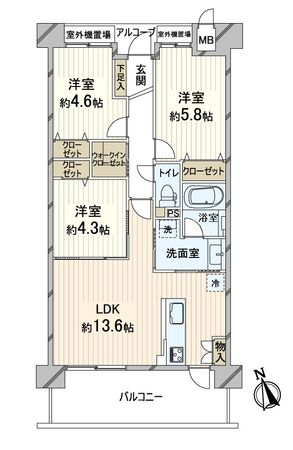 ジオ四条桂川ブライトコア 間取図(平面図) 間取図(平面図)