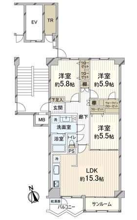 嵐山ロイアルハイツ 3号棟 間取図(平面図)