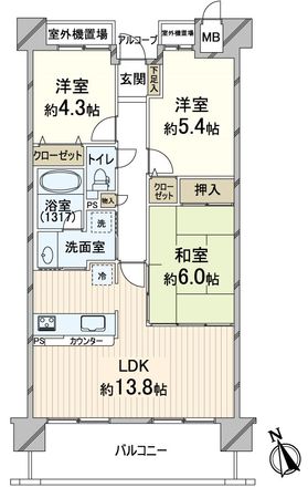 ジオ四条桂川ブライトコア 間取図(平面図)