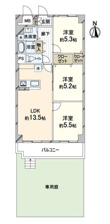 コープ野村京都四条 間取図(平面図)