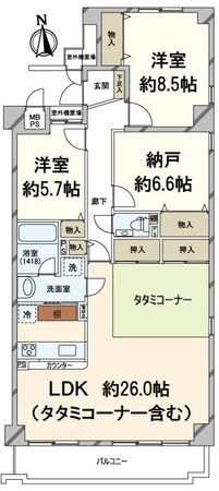 ライオンズマンション太秦第2 間取図(平面図)
