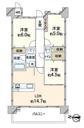 藤和三条山ノ内ホームズ 間取図(平面図)