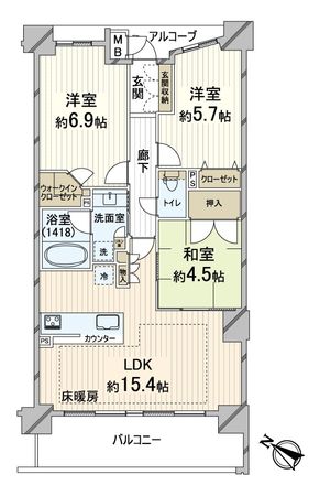 プレサンスロジェ太秦天神川駅前 間取図(平面図) 間取図(平面図)