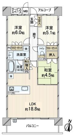 ジオ京都嵯峨嵐山 間取図(平面図)