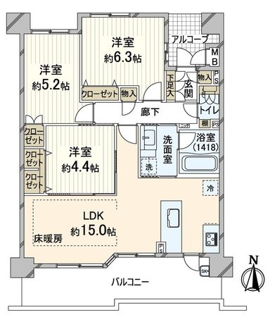 アンビエント西院ダイヤモンドイースト 間取図(平面図)
