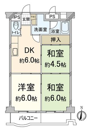 吉祥院ガーデンハイツ 間取図(平面図)