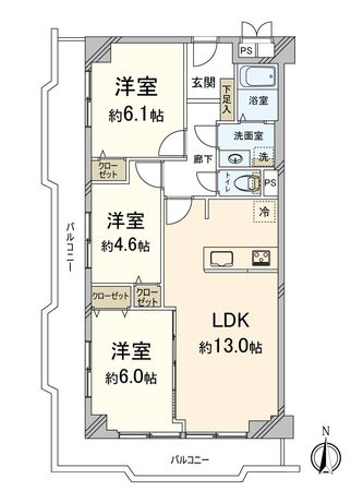 西大路ハイム 間取図(平面図) 西大路ハイム 間取図(平面図)