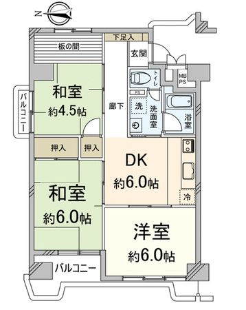 京都四条グランドハイツ 間取図(平面図)