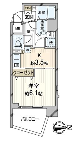 ライジングコート京都西院フロンティア 間取図(平面図) ライジングコート京都西院フロンティア 間取図(平面図)