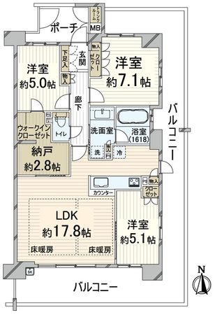 ジオ西院天神川 間取図(平面図) ジオ西院天神川 間取図(平面図)