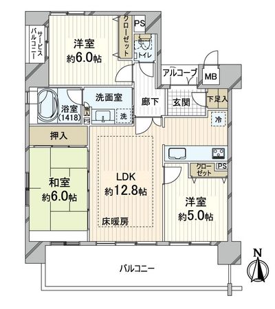 エスリード西京極 間取図(平面図) エスリード西京極 間取図(平面図)