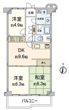 ユニハイム四条梅津 間取図(平面図) ユニハイム四条梅津 間取図(平面図)