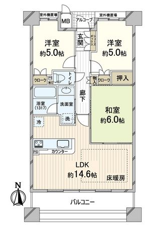 パラドール西院ナチュレ 間取図(平面図) パラドール西院ナチュレ 間取図(平面図)
