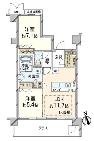 シャリエ京都円町 間取図(平面図)