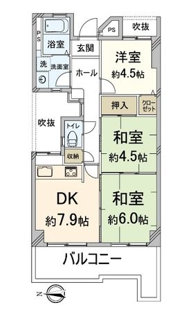 サンマンション西京極 間取図(平面図) サンマンション西京極 間取図(平面図)