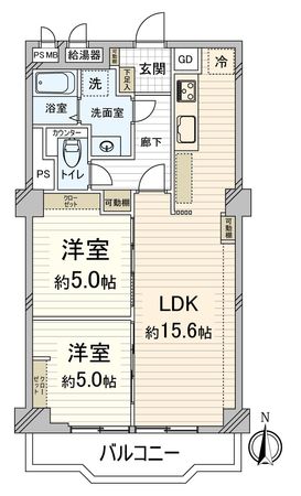 日商岩井朱雀マンション 間取図(平面図)