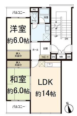 嵐山ロイアルハイツ 6号棟 間取図(平面図) 嵐山ロイアルハイツ 6号棟 間取図(平面図)