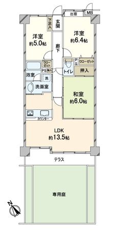 ハイラーク太秦 間取図(平面図)