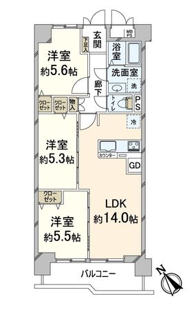 桂川ハイツ 3号館 間取図(平面図) 桂川ハイツ 3号館 間取図(平面図)