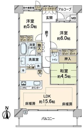 はなみずきコート嵐山松尾 Ⅱ番館 間取図(平面図)