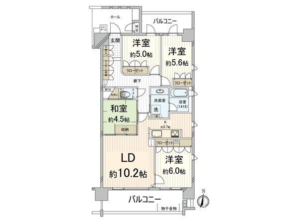 グラン・シティオ三条麩屋町黎明舎 間取図(平面図)
