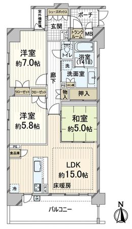 アウルグラン北山 間取図(平面図) アウルグラン北山 間取図(平面図)