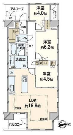 プレミスト京都西院 間取図(平面図) プレミスト京都西院 間取図(平面図)